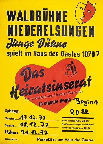 Plakat Das Heiratsinserat 1977